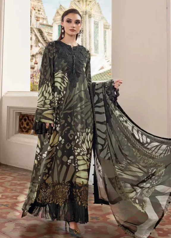 M.Prints By Maria B Embroidered Linen 3 Piece Unstitched Suit MB25MPV28 MPT-2809A