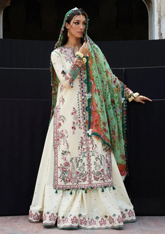 Hussain Rehar Embroidered Lawn Suit Unstitched | SHELAI27761