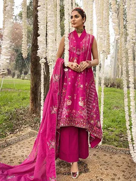 Gul-Ahmed FE-32026 Embroidered Jacquard Printed Unstitched Suit