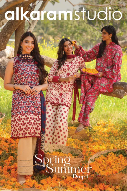 ALKARAM Spring Summer 25'' Unstitched Lawn Collection