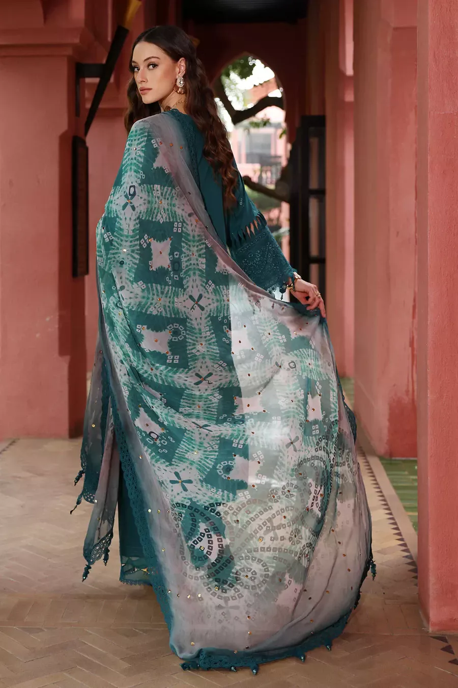 NUREH Bazar Embroidered Chikankari Lawn Shirt NE - 107