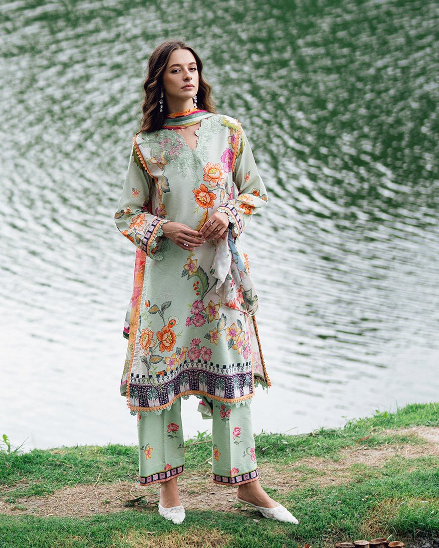 Garden Veil by Roheenaz Printed Lawn Unstitched Exclusive Collection 25 | Crimson Whisper