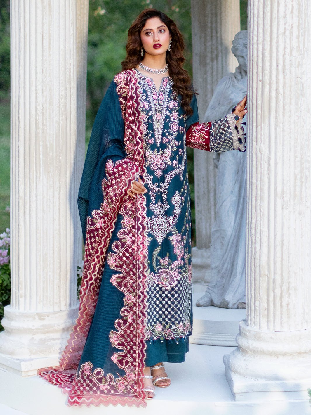 Sopie Luxury Lawn by Mahnur Unstitched Collection 25 | Adelle