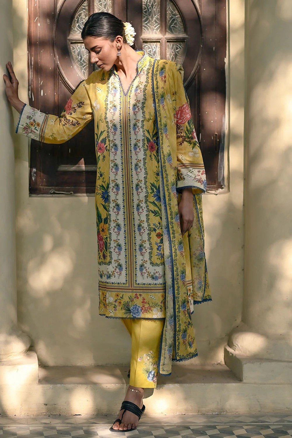 Gul Ahmed 3 Piece Embroidered Printed Lawn Suit | SHELAI26081617