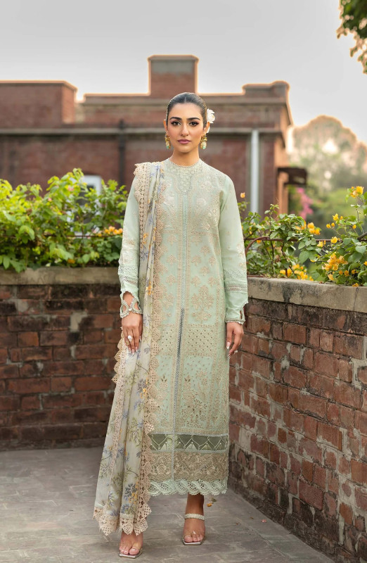 Maryam Hussain Embroidered Luxury Lawn Unstitched | Gulbeen | SHELAI27431