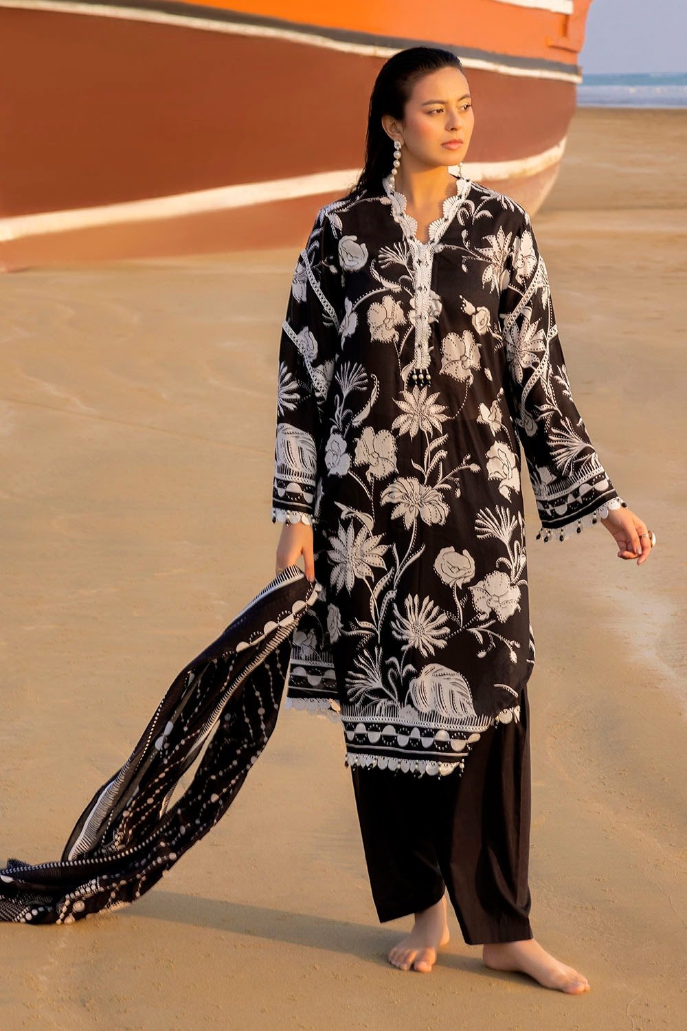3 Piece Unstitched Printed Lawn Suit B-52004