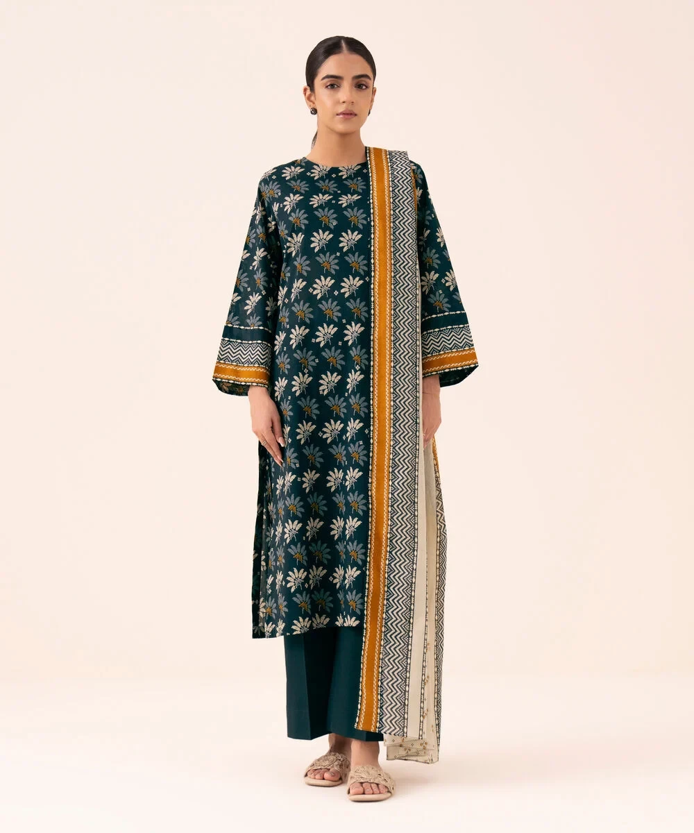 Sapphire | 3 Piece - Printed Lawn Suit | 2SDY23V313US