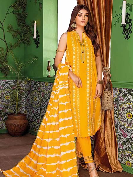 Gul-Ahmed MJ-32036 Embroidered Jacquard Suit With Dobby Dupatta