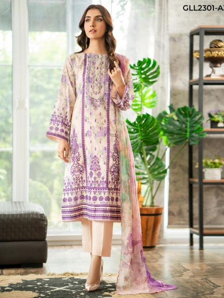 LALEH by GULLJEE GLL-2301-A3 UNSTITCHED EMBROIDERED 3-PIECE COLLECTION