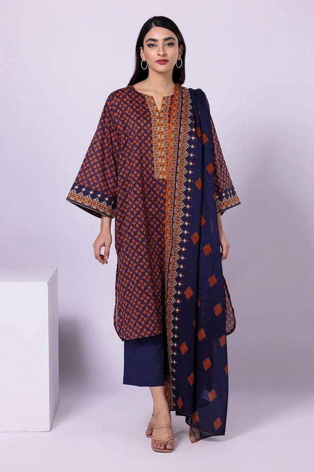 Khaadi lawn top and dupatta ALA230503B 2piece available in Shelai
