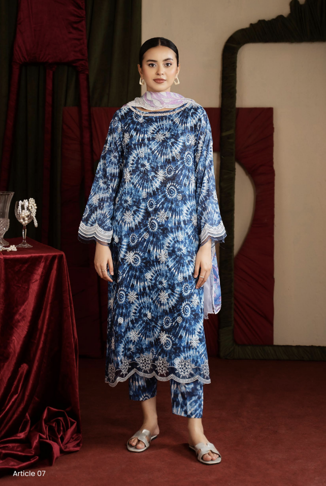 Gulljee's ZIVA Unistitched Lawn Collection Lawn 25 | ART-7