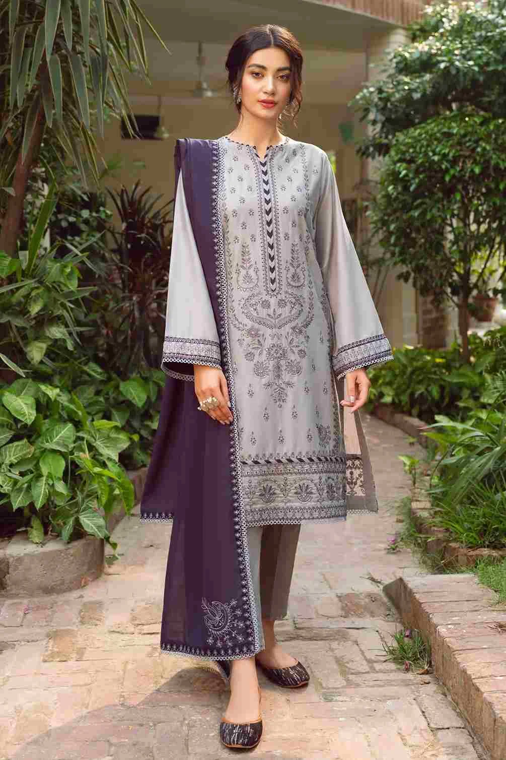 Jazmin Iris embroidered lawn SS 23 02-DANICA 3 piece at Shelai