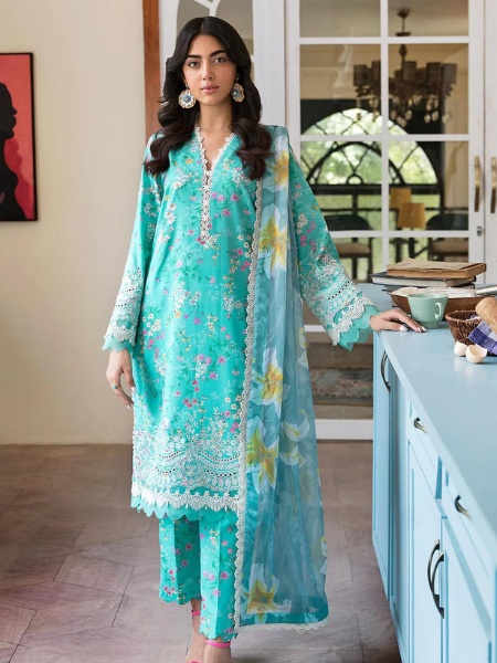 Afrozeh 482-Seabreeze-Print Kari Unstitched Lawn '23