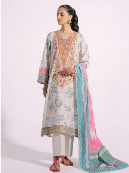 Ethnic E0224 Pakistani Luxury Digital Printed Lawn Dress For Eid at Shelai