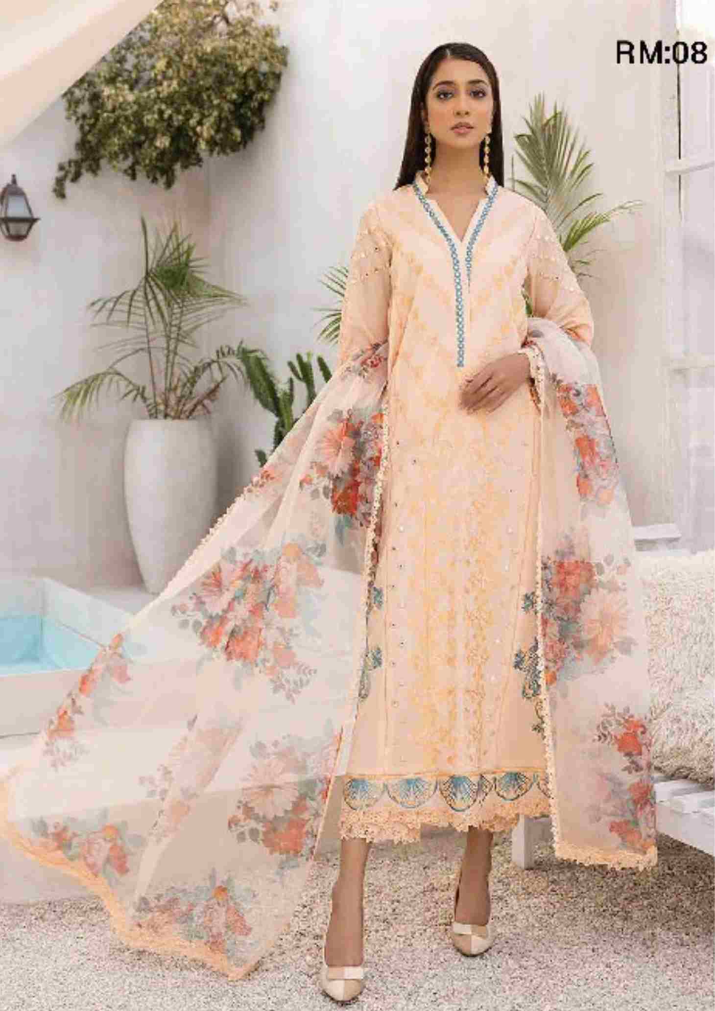 Charizma Reem unstitched premium embroidered lawn 3 piece RM:08