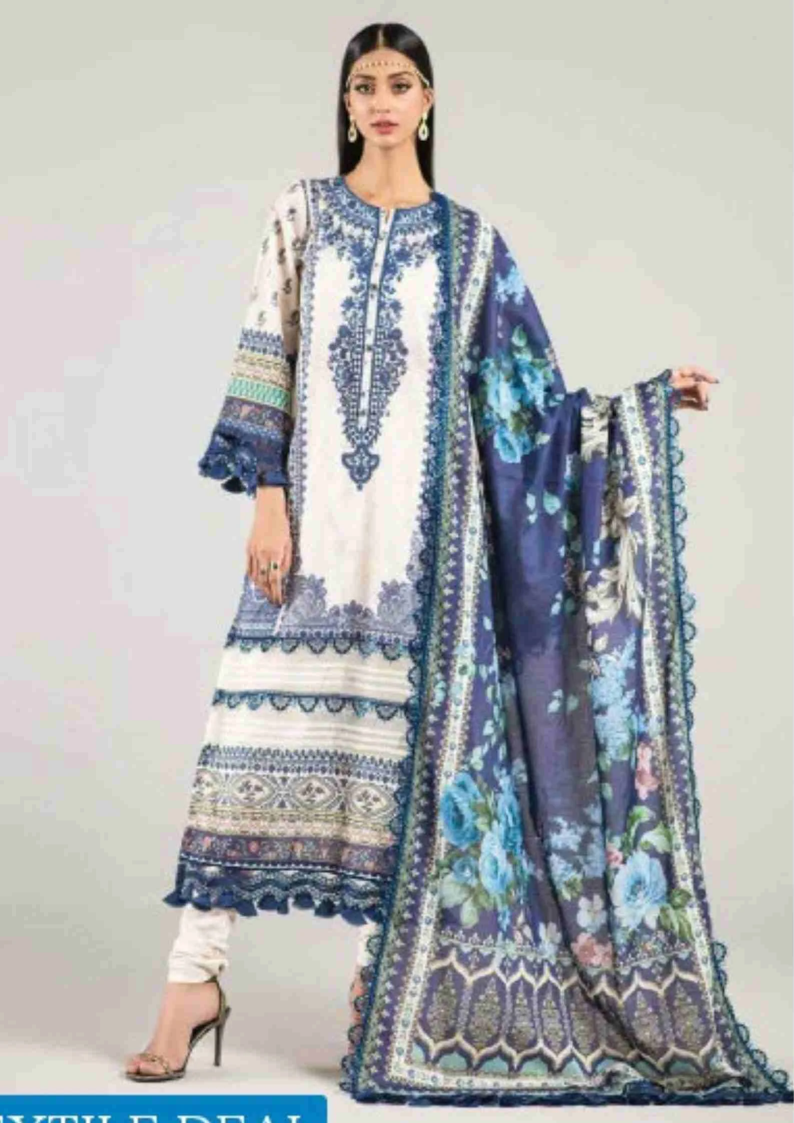 Mausummery unstitched digital lawn volume-5 OCEAN 3 piece