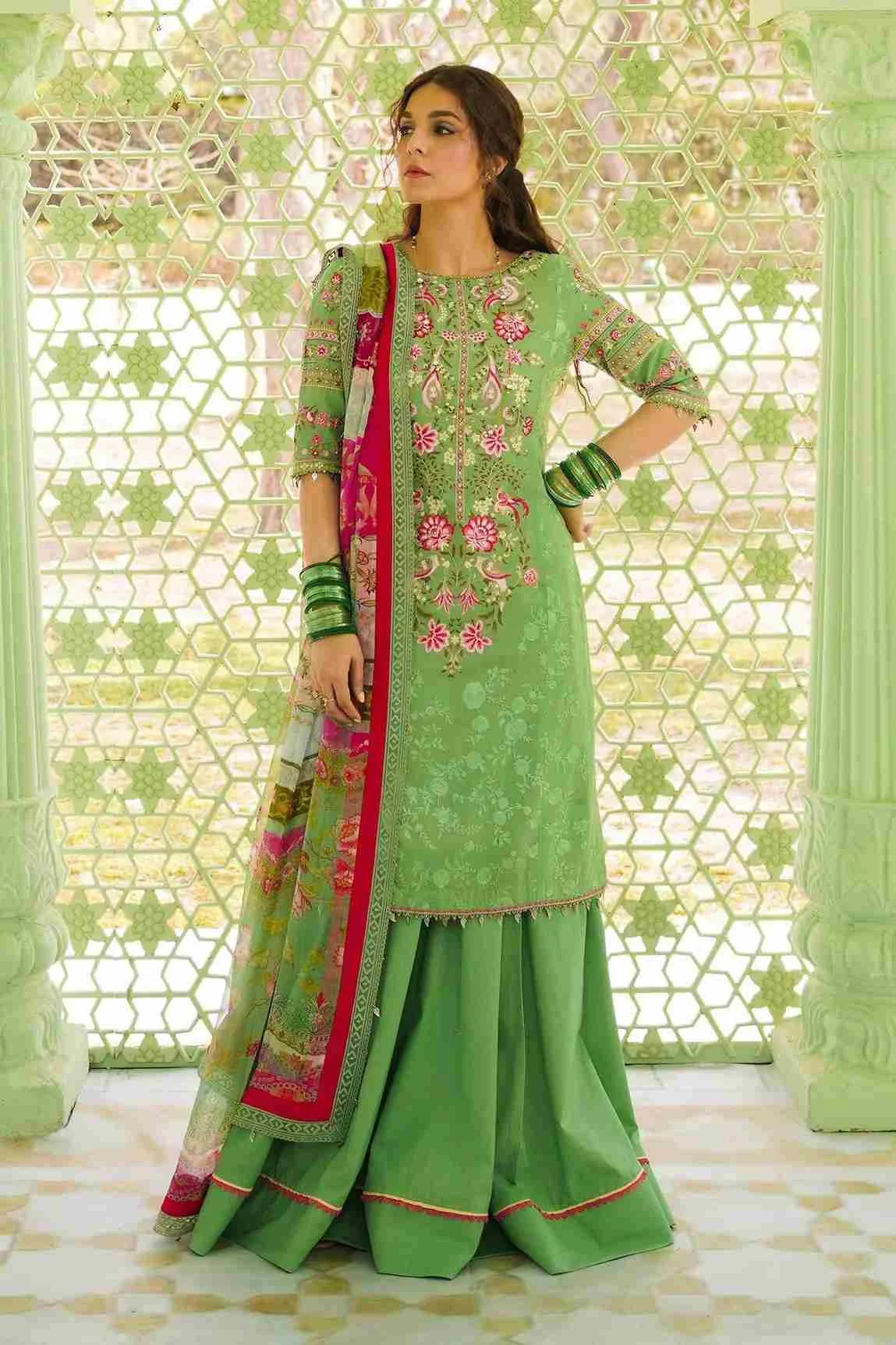 Zara Shahjahan embroidered SS Lawn 23 2A three piece at Shelai