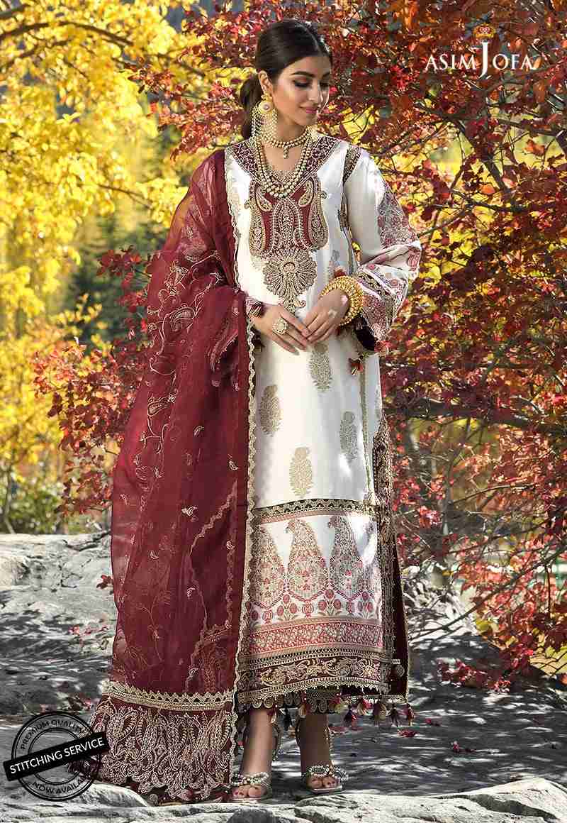 Asim Jofa white Shehar E Yaar Lawn 3 pieces available in Shelai