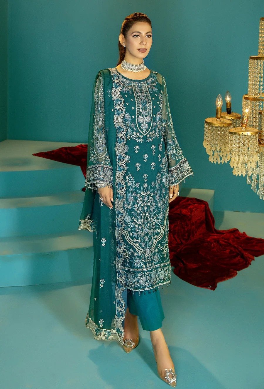 Adan Libas Alora Chiffon Collection Unstitched | SHELAI8223