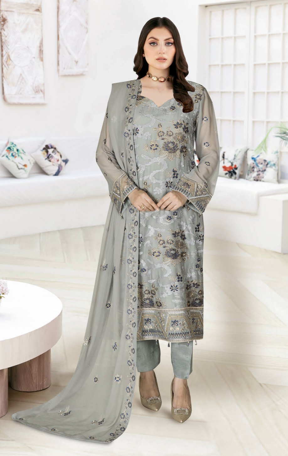 RAMSHA WA-595 Unstitched | ASH