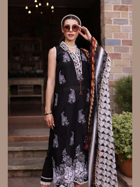 NOOR BY SAADIA ASAD D6 LUXE PRINTKARI ''24 UNSTICHED LAWN COLLECTION