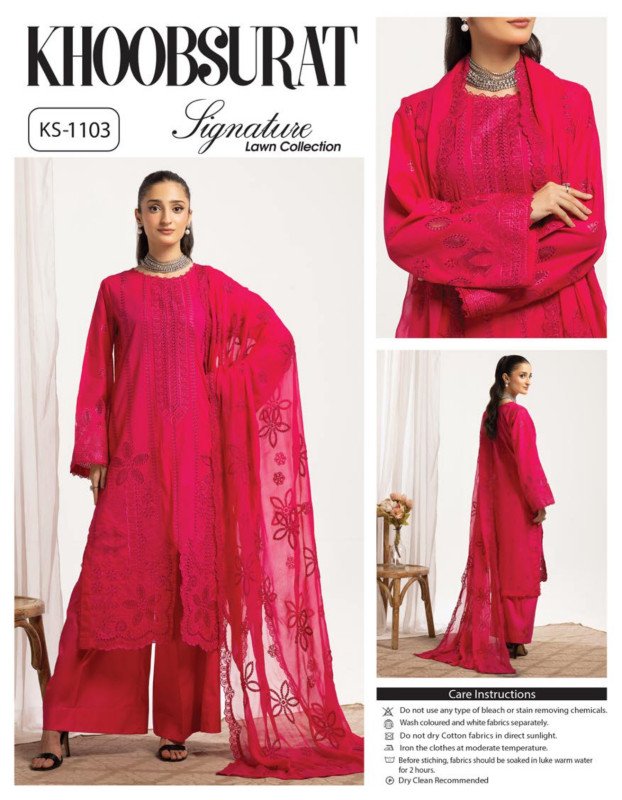 Khoobsurat Singnature Lawn Unstitched 3piece | KS-1103