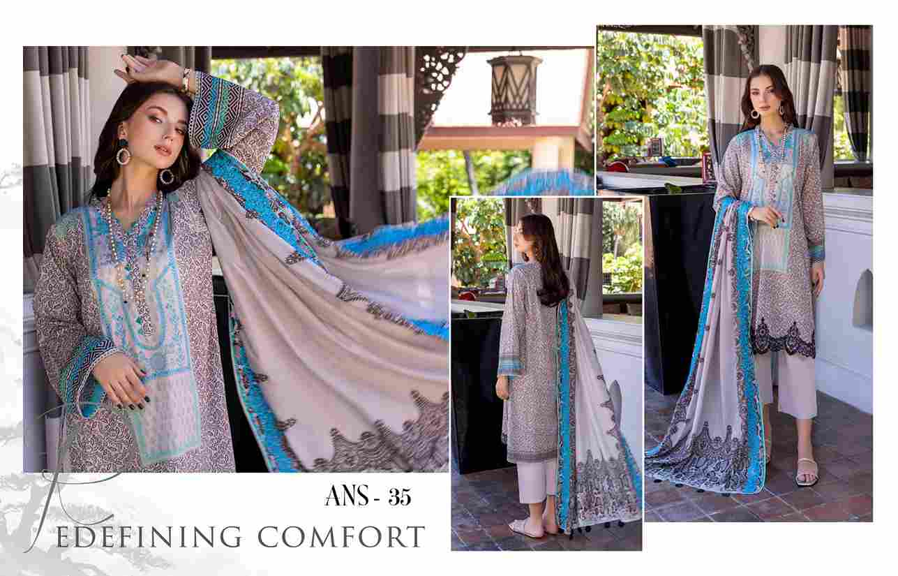 Charizma Aniq Unstitched Embroidered Lawn Collection-ANS-35