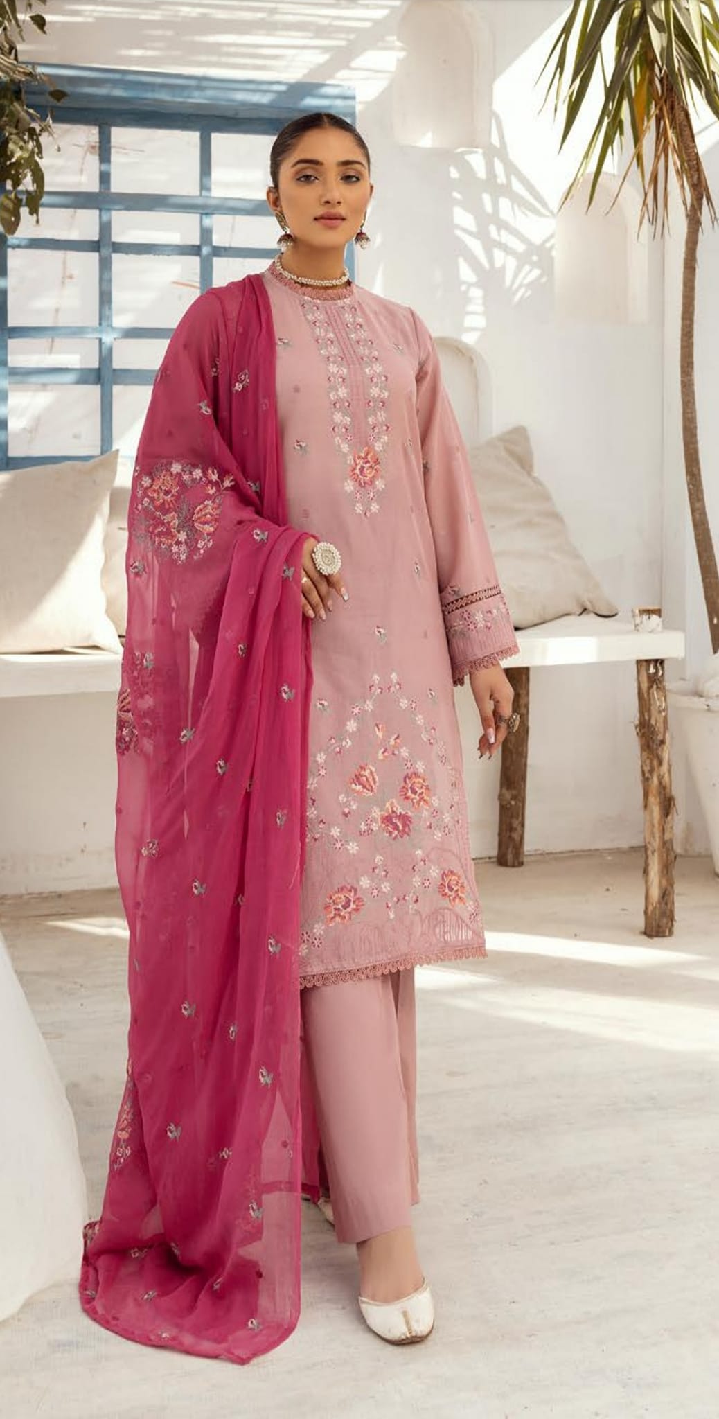 Aangan luxury swiss emb AS-07 3 pcs by Khoobsurat at Shelai