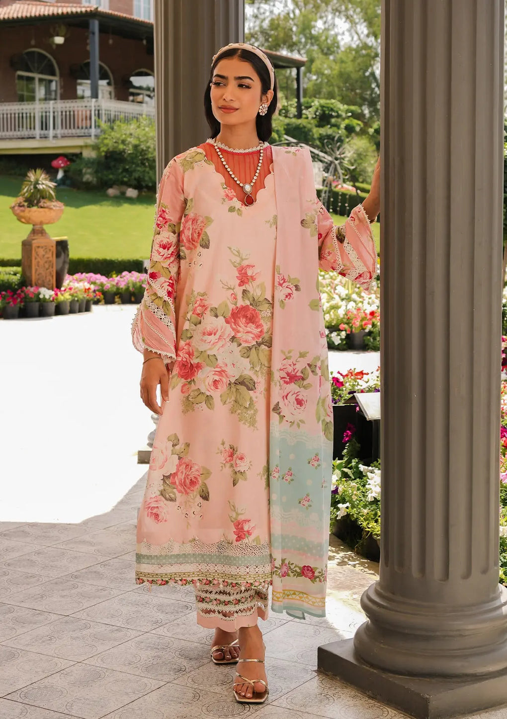 ELAF PRINTS EEP-01B - Petal Pulse PRINTED UNSTITCHED LAWN COLLECTION ''24