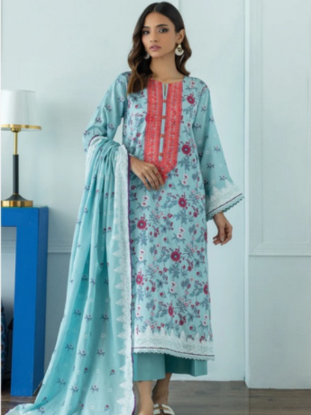 Orient OTL-23-012 Unstitched Embroidered 3 Piece with printed Lawn dupatta