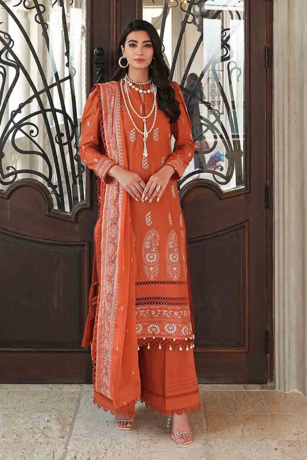 Gul ahmed embroidered chiffon suits PM-32025 unstitched 3 piece
