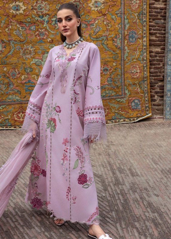 Crimson Luxe Lawn Unstitched Exclusive Collection 2025 | MIRROR GARDEN - D3B