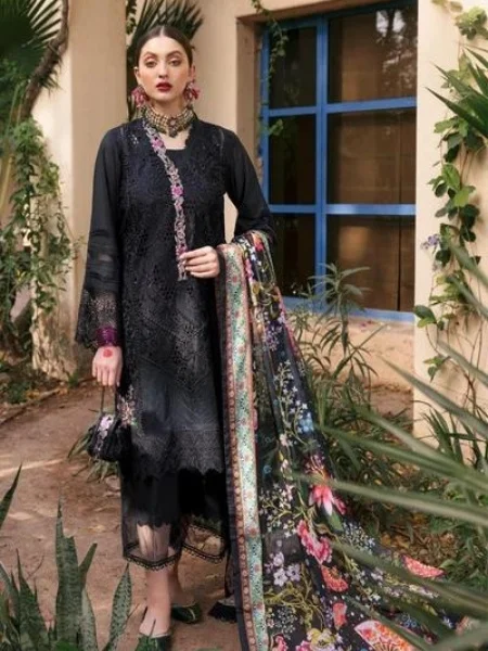 Ittehad FFMD10-SUT-BLK Laser Boring Embroidered Summer Lawn Collection