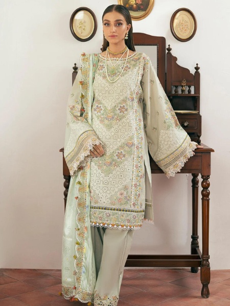 Baroque SL11-D07 EMBROIDERED SWISS LAWN with DIGITAL PRINTED SILK DUPATTA