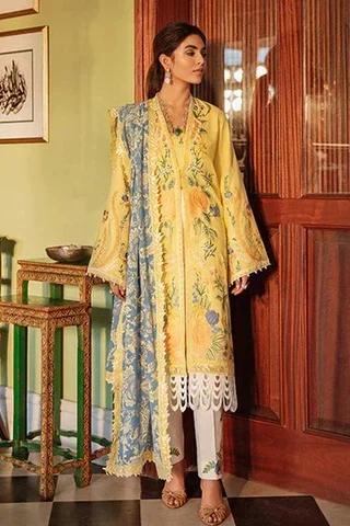 Mahgul Sabzwari summer bloom Luxury Lawn 3pc available in Shelai