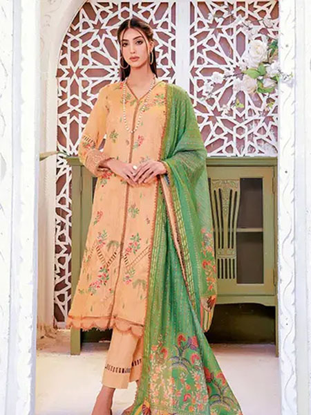 Gul-Ahmed DB-32009 Embroidered Dobby Unstitched Suit Three Piece