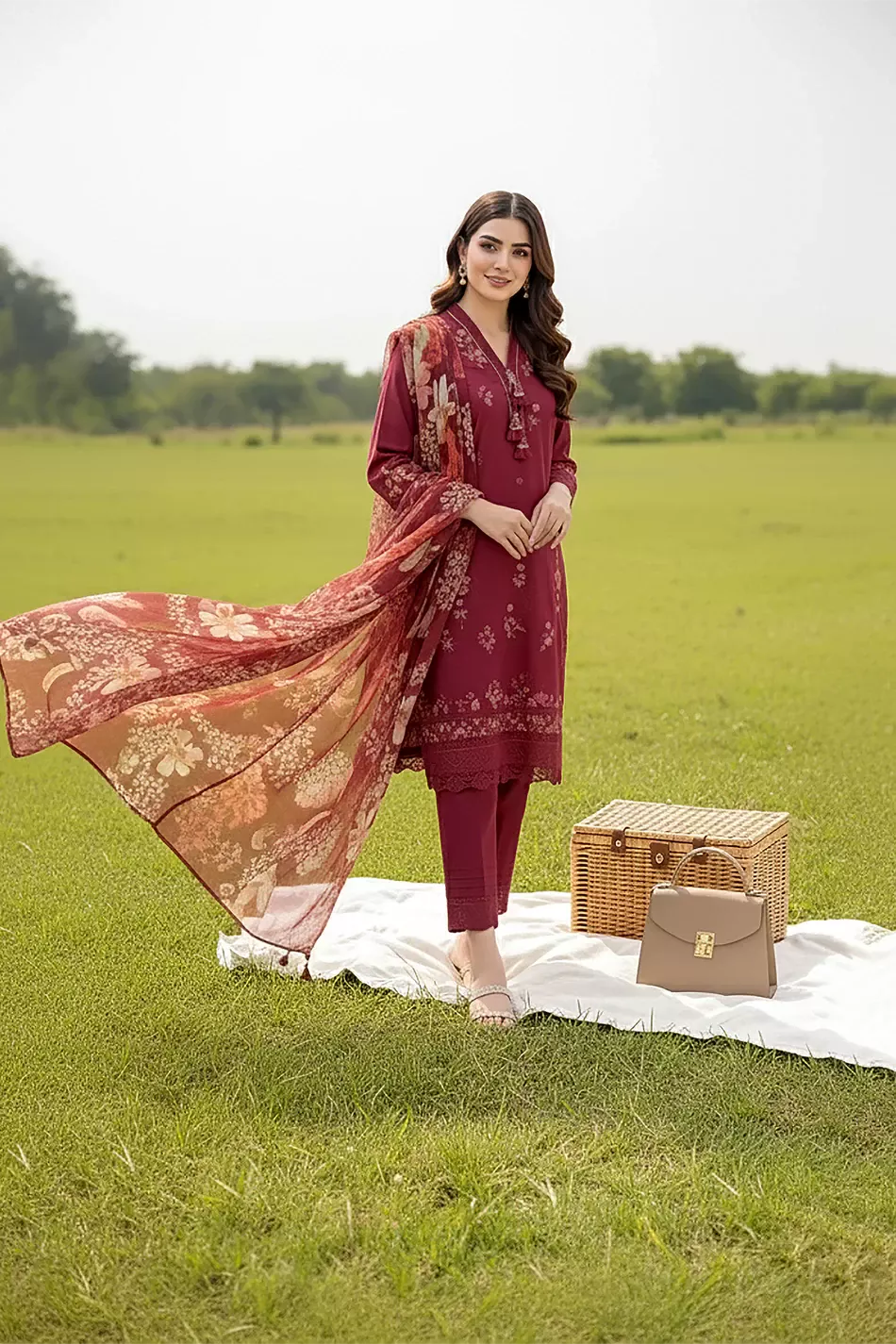 LAKHANY Essential Unstitched | RL-0258