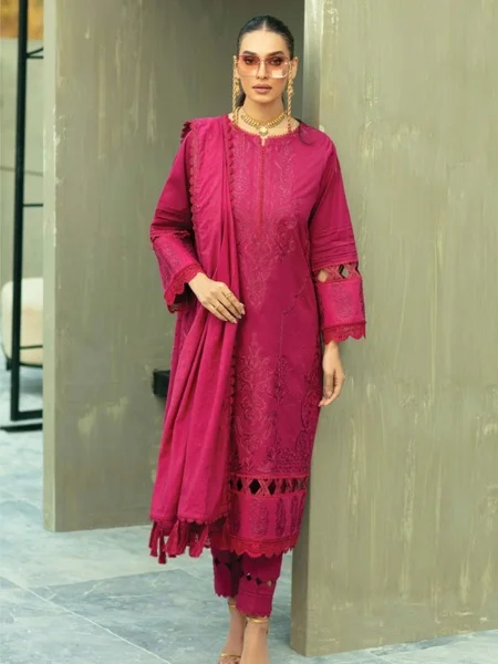 RAAYA FUSCHIA Design-09 Carnation Luxury Eid Collection'22 3Piece Suit