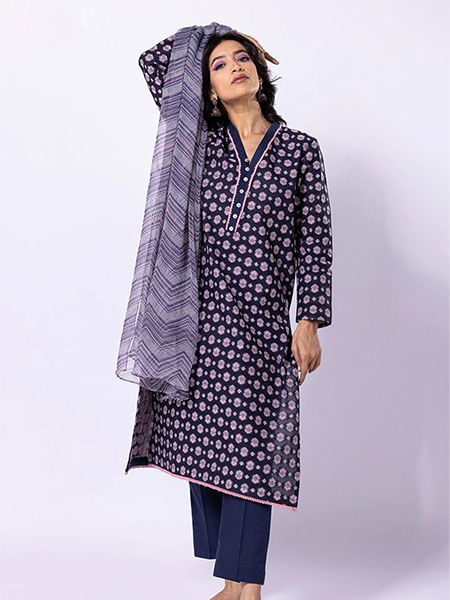 khaadi AJ22302B 3 pieces suit jacquard yarn dyed collection