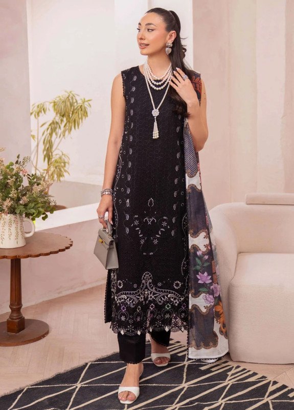 Symphony by Neeshay Embroidered Lawn Suits Unstitched 3 Piece NSH25SLL Inkstone Summer Collection SHELAI38499