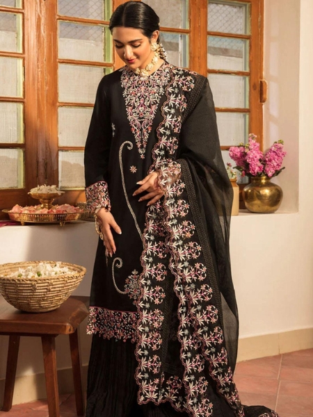 Rang Rasiya Rehmat RR23RL D-09 Elaheh Embroidered Lawn Suits Unstitched 3 Piece - Luxury Eid Collection