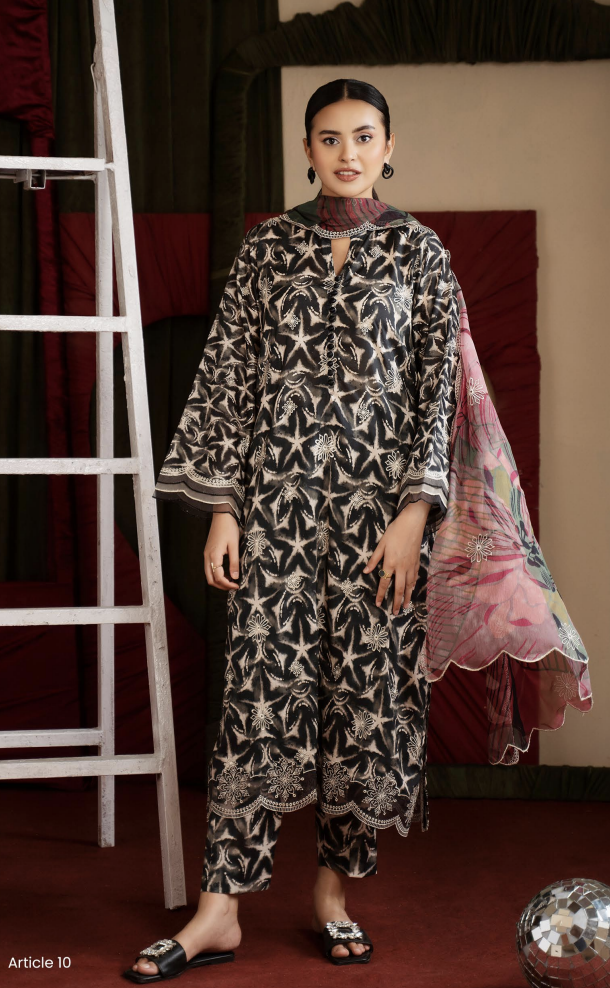 Gulljee's ZIVA Unistitched Lawn Collection Lawn 25 | ART-10