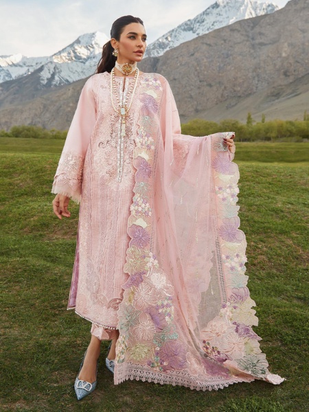 Crimson Pleated Perfection - D4 B by Saira Shakira Luxury Lawn Collection