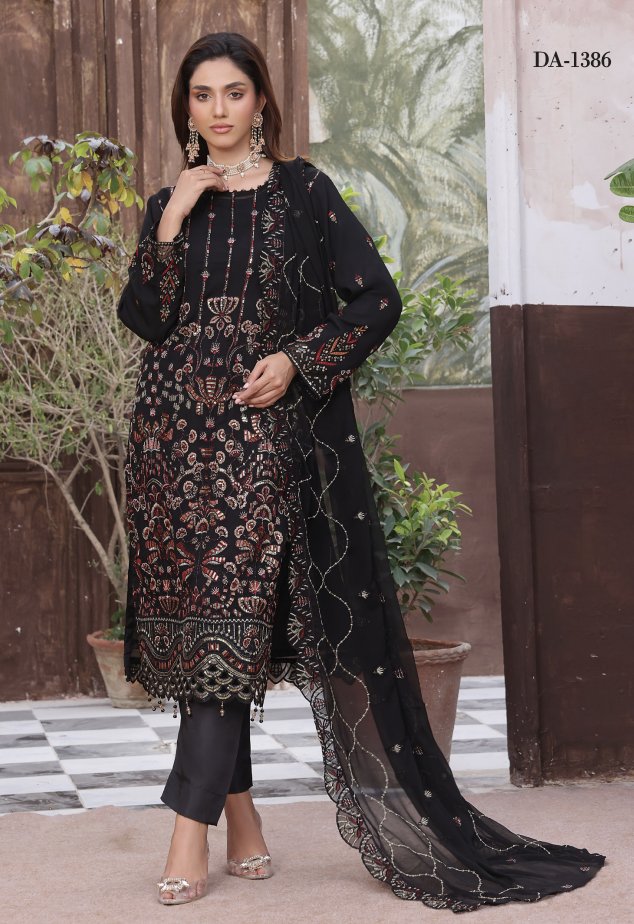 AMSAAL Luxury Chiffon Unstitched | RAY-1386