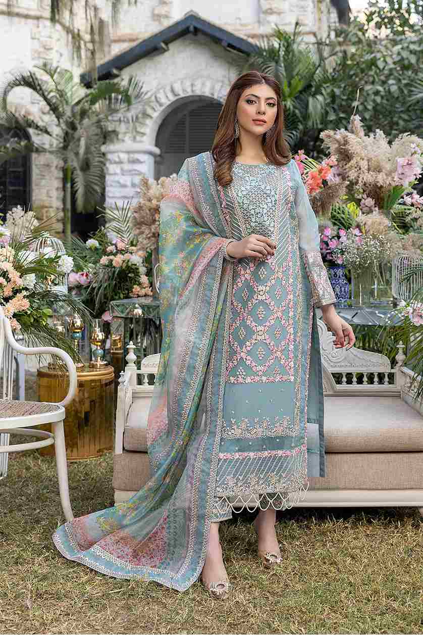 AZURE luxe embroidered festive collection canary 3Pcs at Shelai