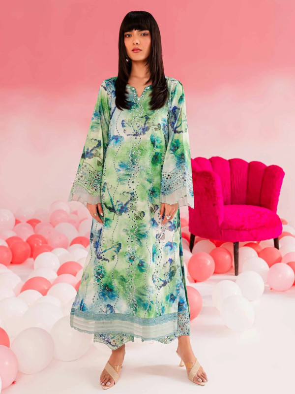 Nureh Ballerina Embroidered Chikankari Lawn Unstitched | SHELAI8643