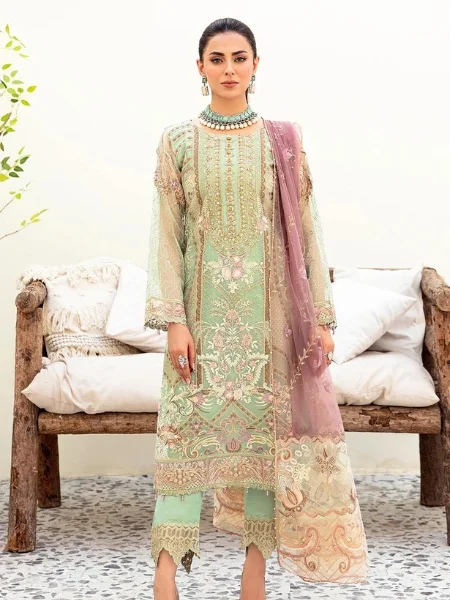 Minhal By Ramsha M-905 Embroidered Unstitched Dress collection 2023