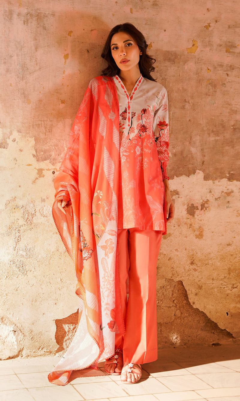 Sahar Selene Unstitched Lawn Exclusive Collection 25 | Scarlet Coral