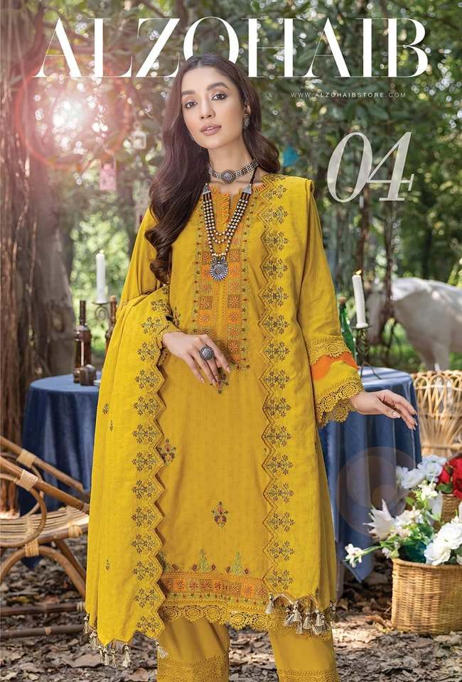 ALZOHAIB sunshine bloom embroidered cutwork edition 04 3PC