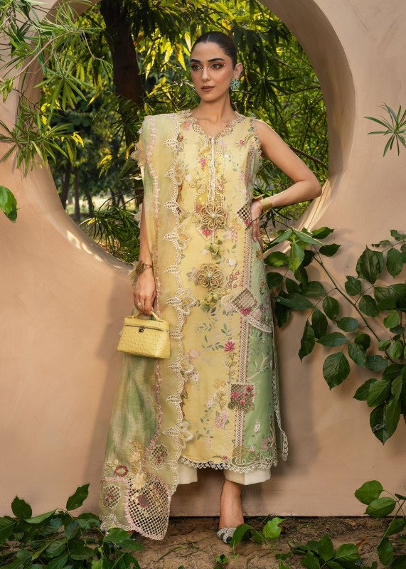 Crimson Luxe Lawn Unstitched Exclusive Collection 2025 | BONJOUR AND BLOOM - D4A